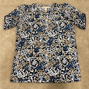 Michael Kors Navy Floral Top